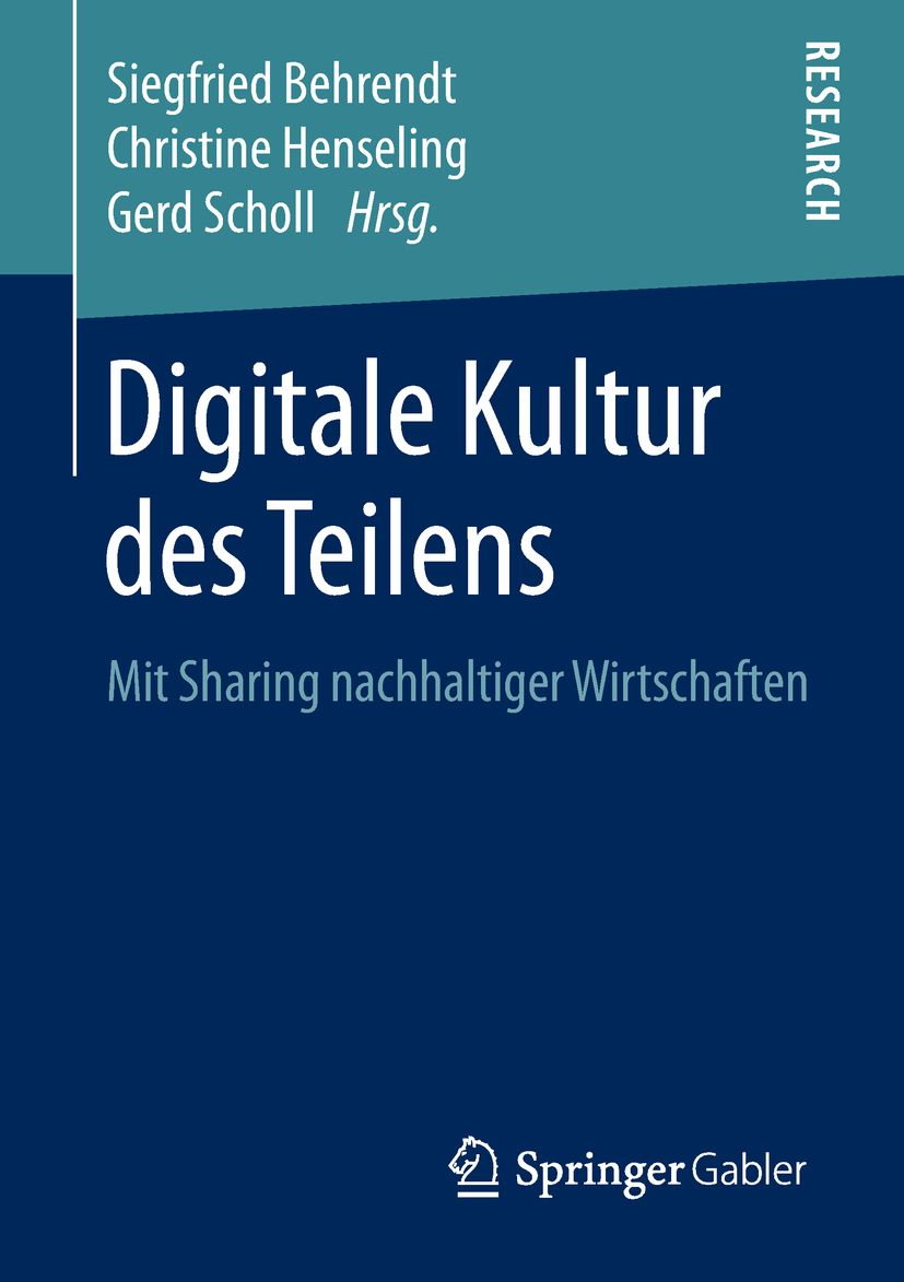 Cover Digitale Kultur des Teilens  Behrendt Henseling Scholl Springer